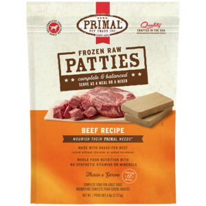 Primal Raw Frozen Canine Patties Beef Formula Dog Food
